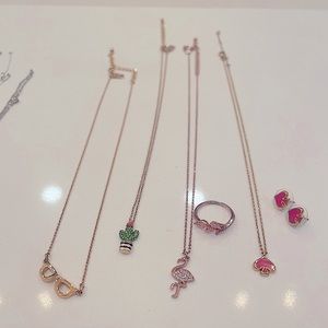 Bundle, Kate Spade necklace and earring set and various other earrings and rings